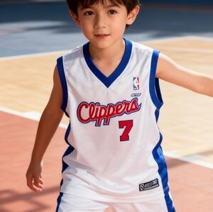 Reebok NBA Jersey Youth XL 18-20 White Royal Blue Basketball Jersey Mesh